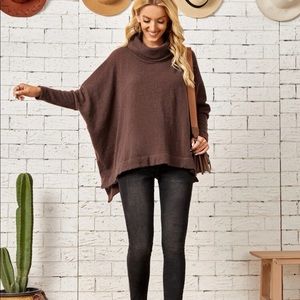 Brown turtleneck sweater